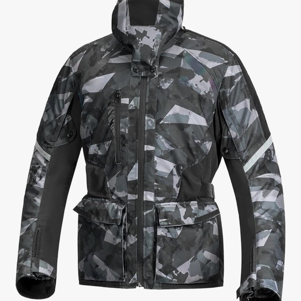 Men's Black and Gray Camouflage Ski Jacket
